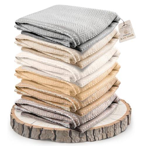 Yanopurna Cashmere Blanket – Hand Woven 100% Pure Wool Throw Blanket, 135 x 270 cm – Herringbone Pattern Cozy, and Soft Blanket for Bed, Sofa, or Couch - Made in Nepal