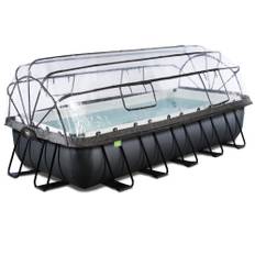 Exit Toys Pool Black Leather Medium med Filterpump + Tak - inkl. Värmepump / 5.4x2.5x1.22m