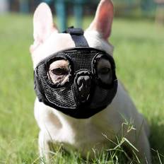 Justerbart andningsbart hundmunstycke för engelsk bulldog, fransk bulldog, pekingese, shih-tzu, mops M