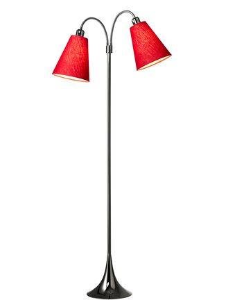Fodgænger Gulvlampe - Sort Forkromet - Rød - Nielsen Light