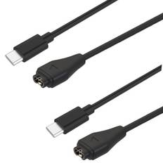 Sæt med 2 USB-C kabler til Garmin Fenix 8 E 7 7S 7X 6 6S 6X 5 Forerunner 965 45 265 Vivoactive 5 Phonillico® smartwatches