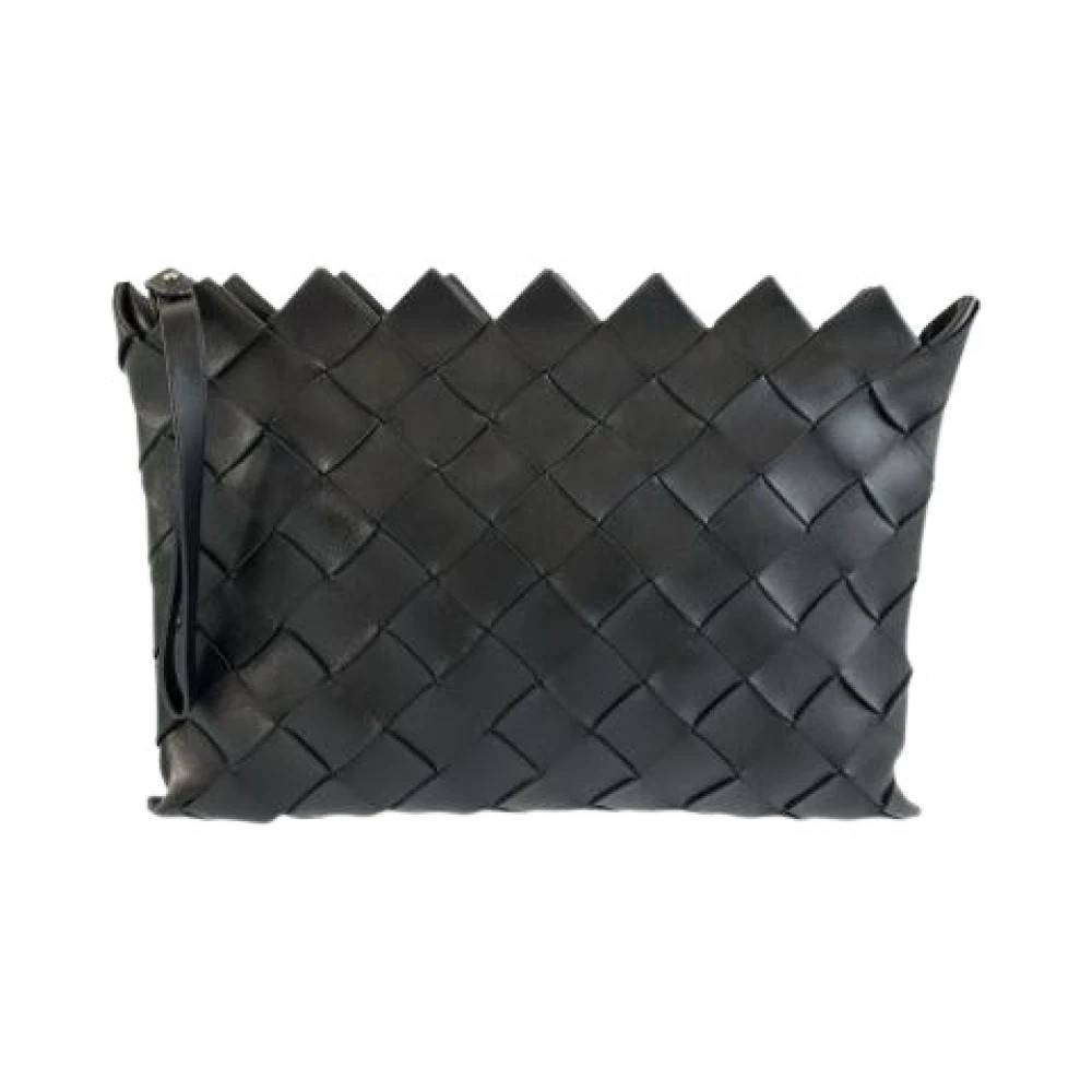 Bottega Veneta Vintage Pre-owned Intrecciato Clutch - Vintage - Dame - Sort - ONE SIZE - Læder