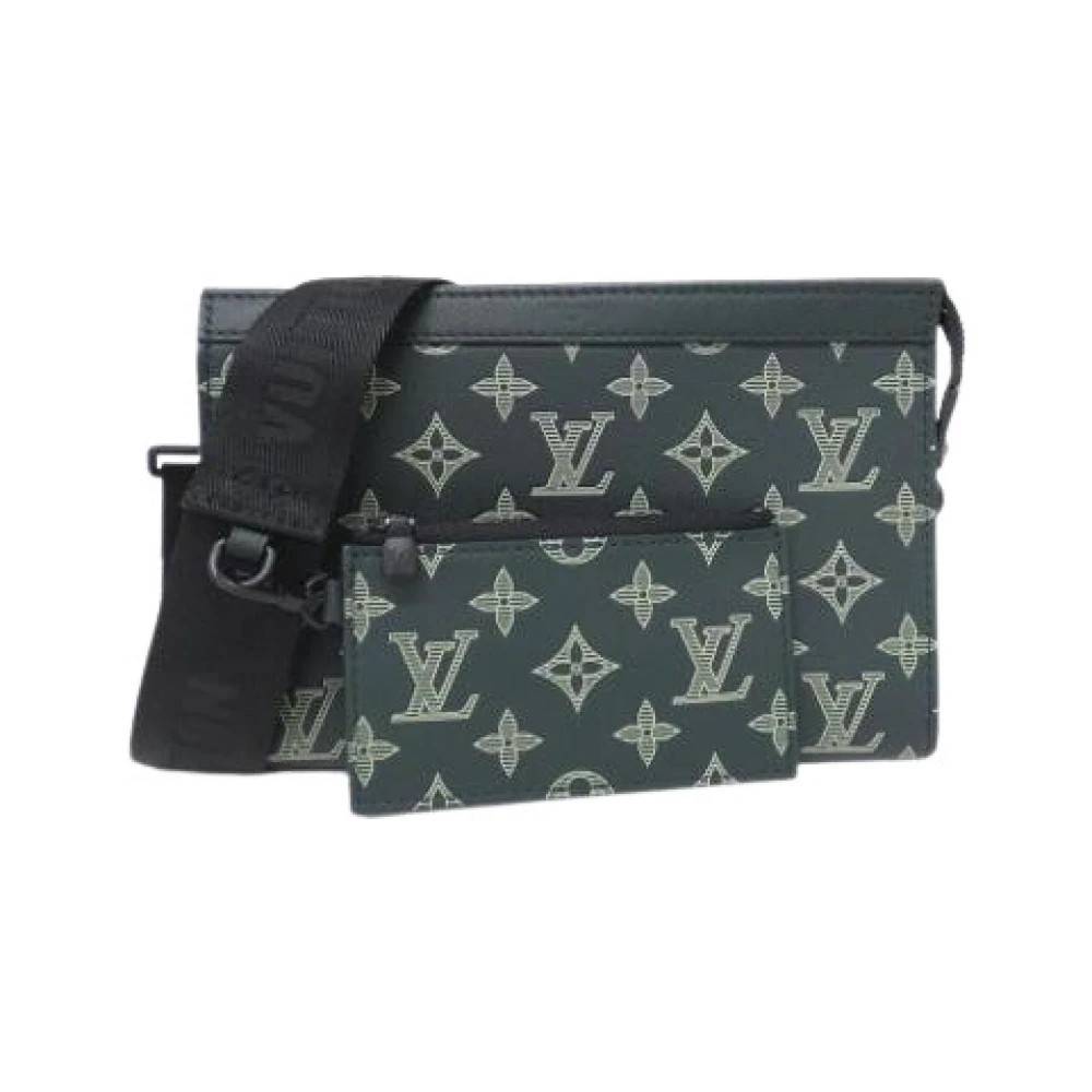 Louis Vuitton Vintage Pre-owned Pouch Skuldertaske - Vintage - Herre - Grøn - ONE SIZE - Uld