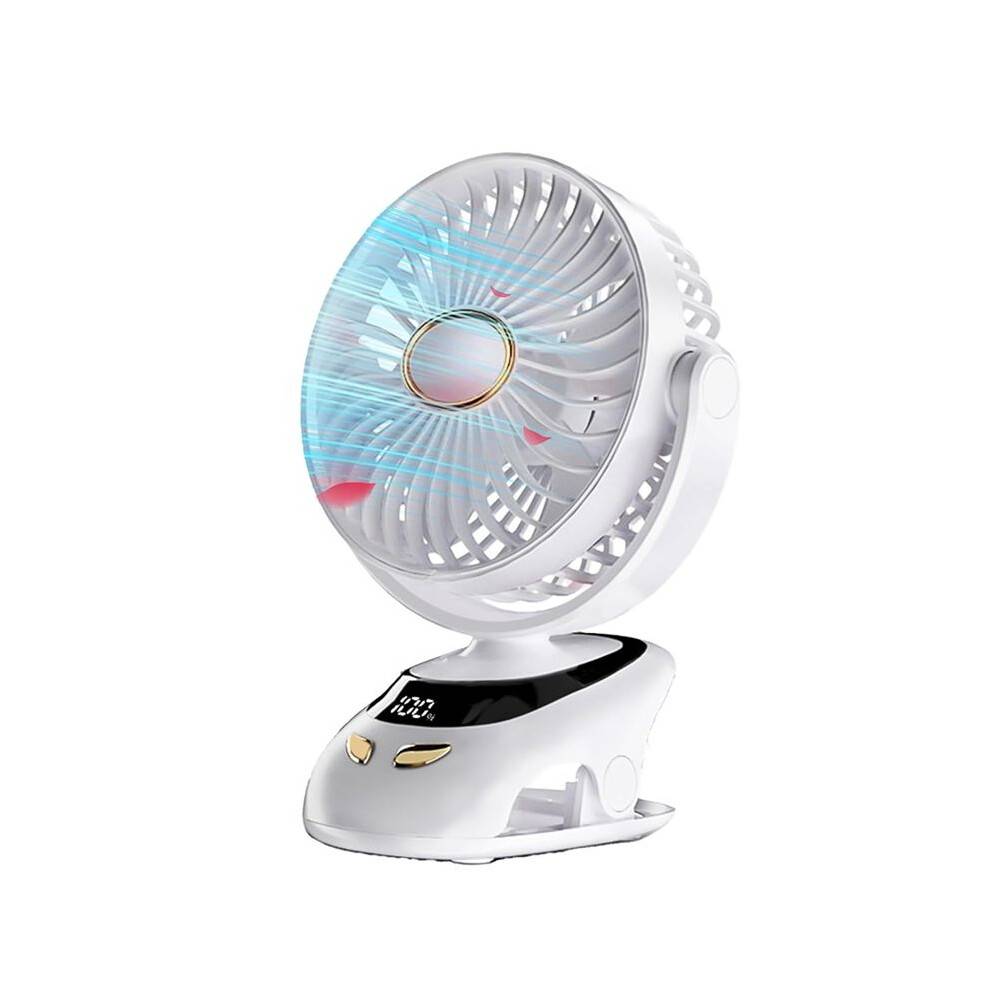 Small Desk Clip Fan,Portable Personal USB Clip Fan for Home Office Travel Bed Stroller Camping Outdoor Fan White