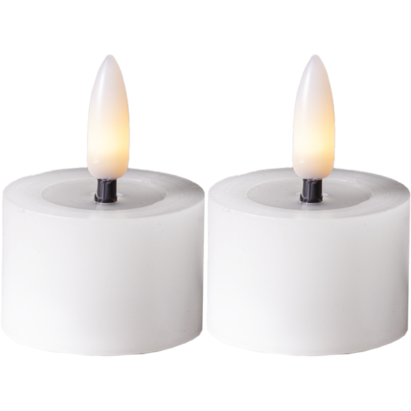 LED-värmeljus Star Trading Flamme Flow, vit, 2-pack, timer
