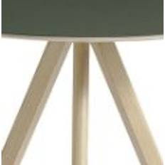 HAY CPH 20 Round Table Ø: 90 cm - Lacquered Solid Oak/Green Linoleum