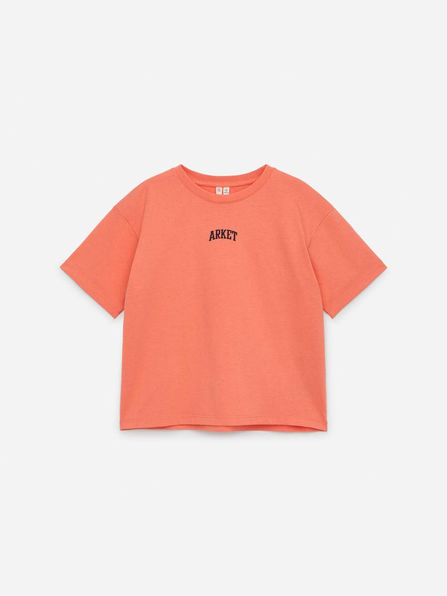 ARKET Heavyweight Print T-Shirt -Orange, 122/128