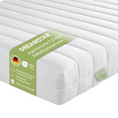 DREAMSTAR Ortopedisk kallskummadrass Easy Flex, 7 zoner, Öko-Tex-certifierad, hårdhetsgrad 2 och 3 (H2 och H3), rullmadrass, 13 cm tjock, tillverkad i EU, 180 x 200 cm