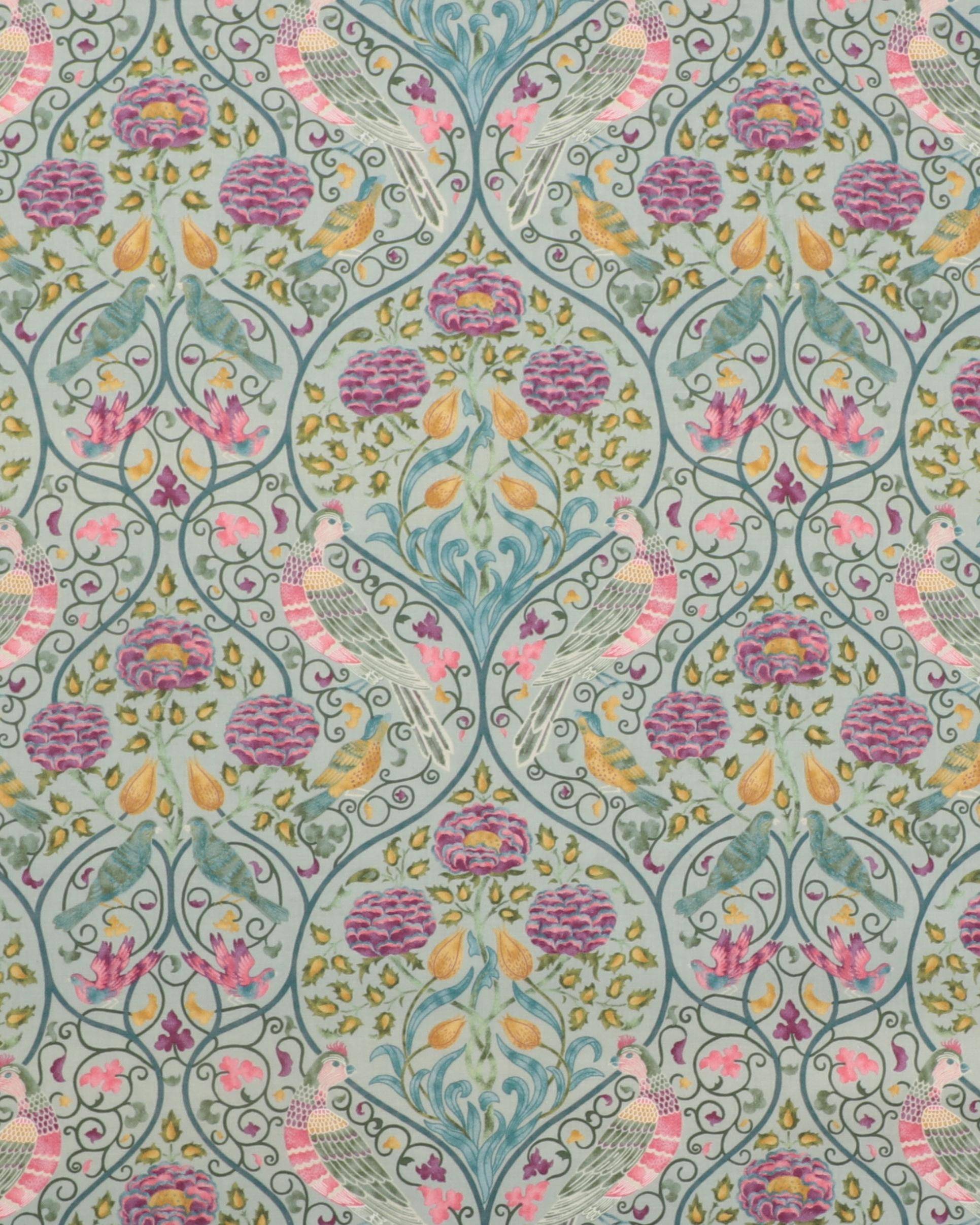 Seasons by May large, sart mintgrøn bund - William Morris - 100% Bomuld