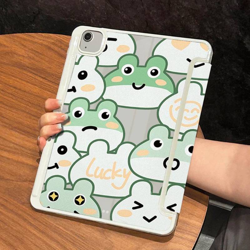 2021 10.2 7/8/9 Generation Smart Cover Case for IPad Air 5 Air 4 10.9 9.7 5th 6th Gen Cartoon Frog Tablet Case Ipad Mini6 8.3