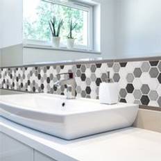 Vinyl kakel väggdekaler självhäftande mosaik pvc sexkantiga väggdekal kök badrum anti olja hem wallsticker dekor 20*100cm
