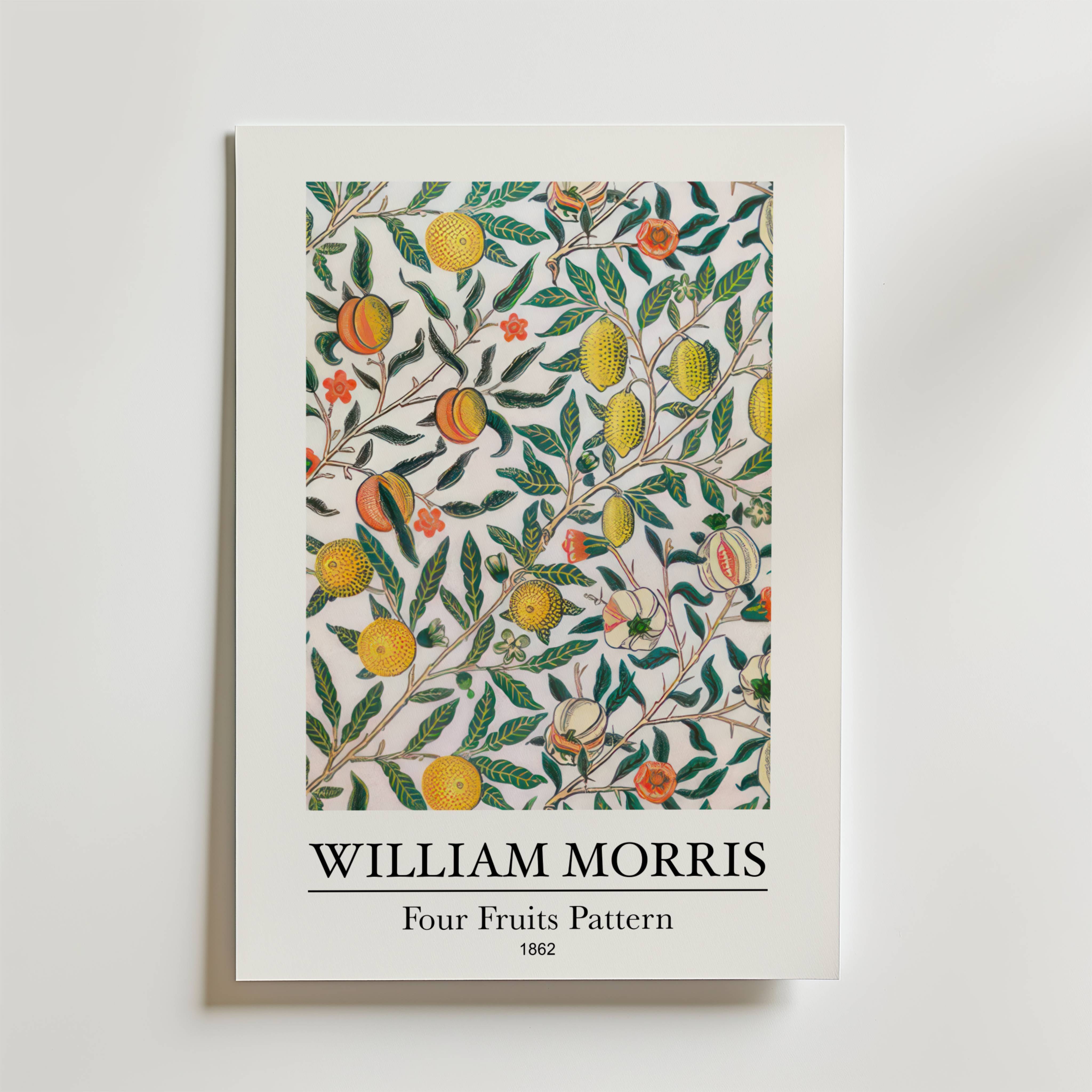 William Morris Four Fruits Pattern Poster - Premium Canvas 21x30 cm