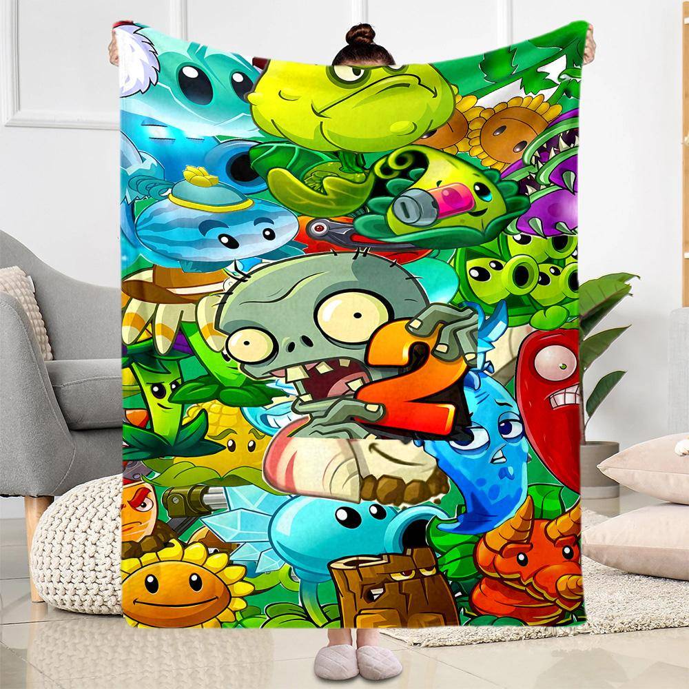 Plants Vs Zombies 2: Garden Warfare Flannel Blanket-Soft and Suitable for Sofas,Beds,Offices,Travel,All Seasons,Great Gift for Holidays and Birthdays.