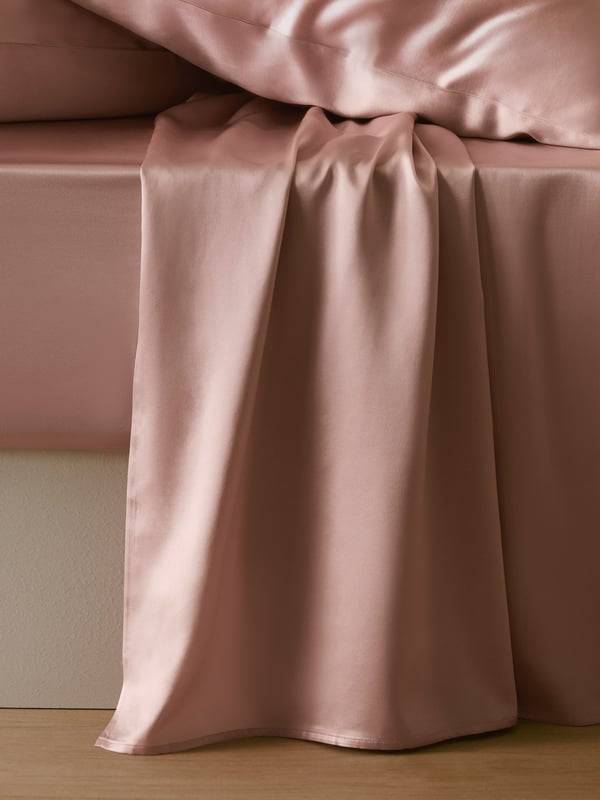 LilySilk Sömlöst Platt Sidenlakan Ros Rosa 200x260cm - Hypoallergent & Mjukt