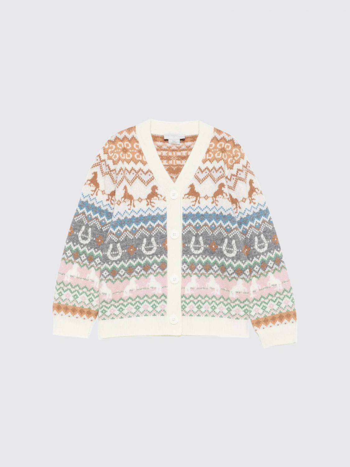 STELLA MCCARTNEY KIDS Woll-Cardigan mit Grafikdruck und V-Ausschnitt für Jungen - 8
