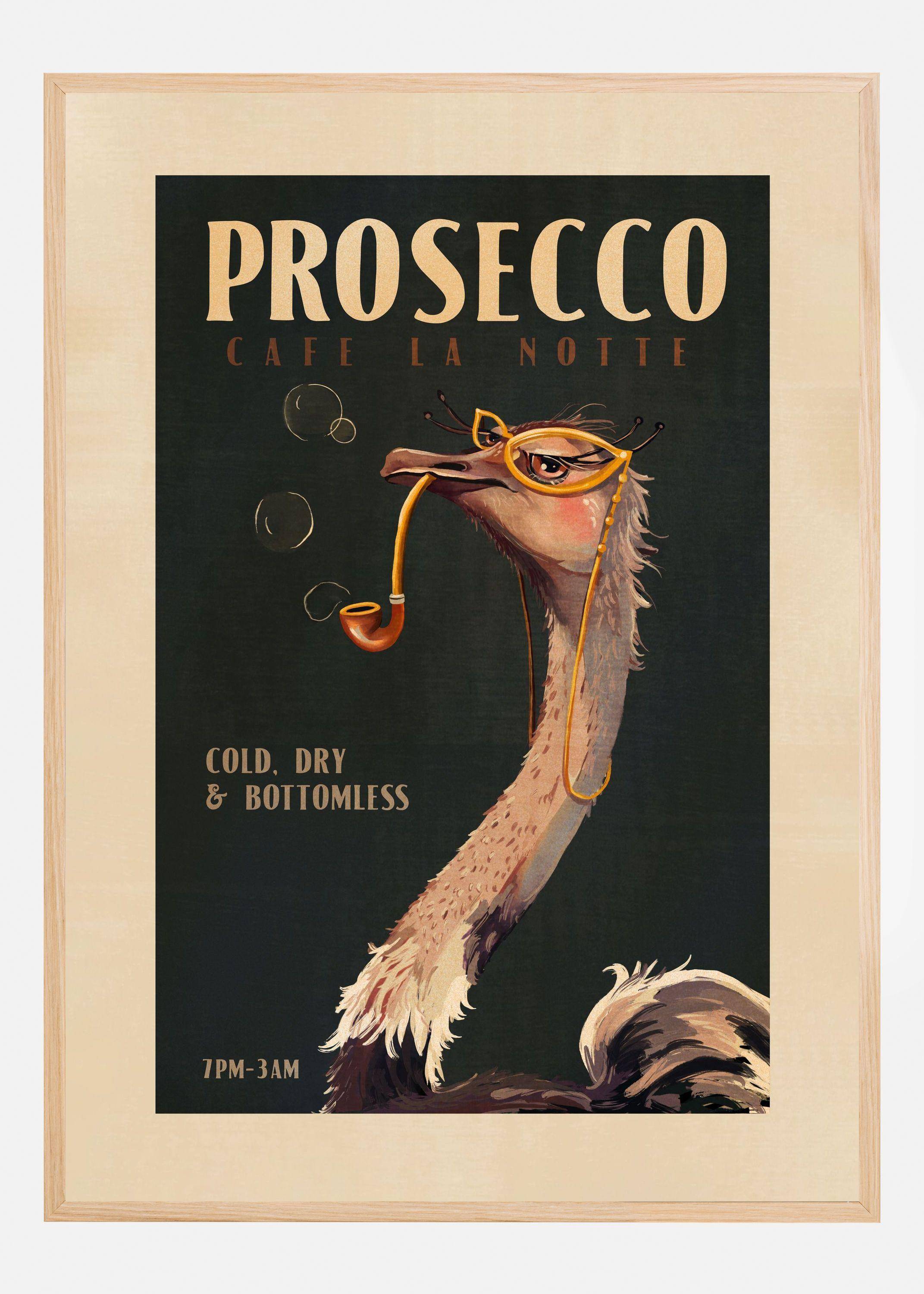 Art Deco Prosecco Wall Art Of An Ostrich Poster (21x29.7 cm (A4))
