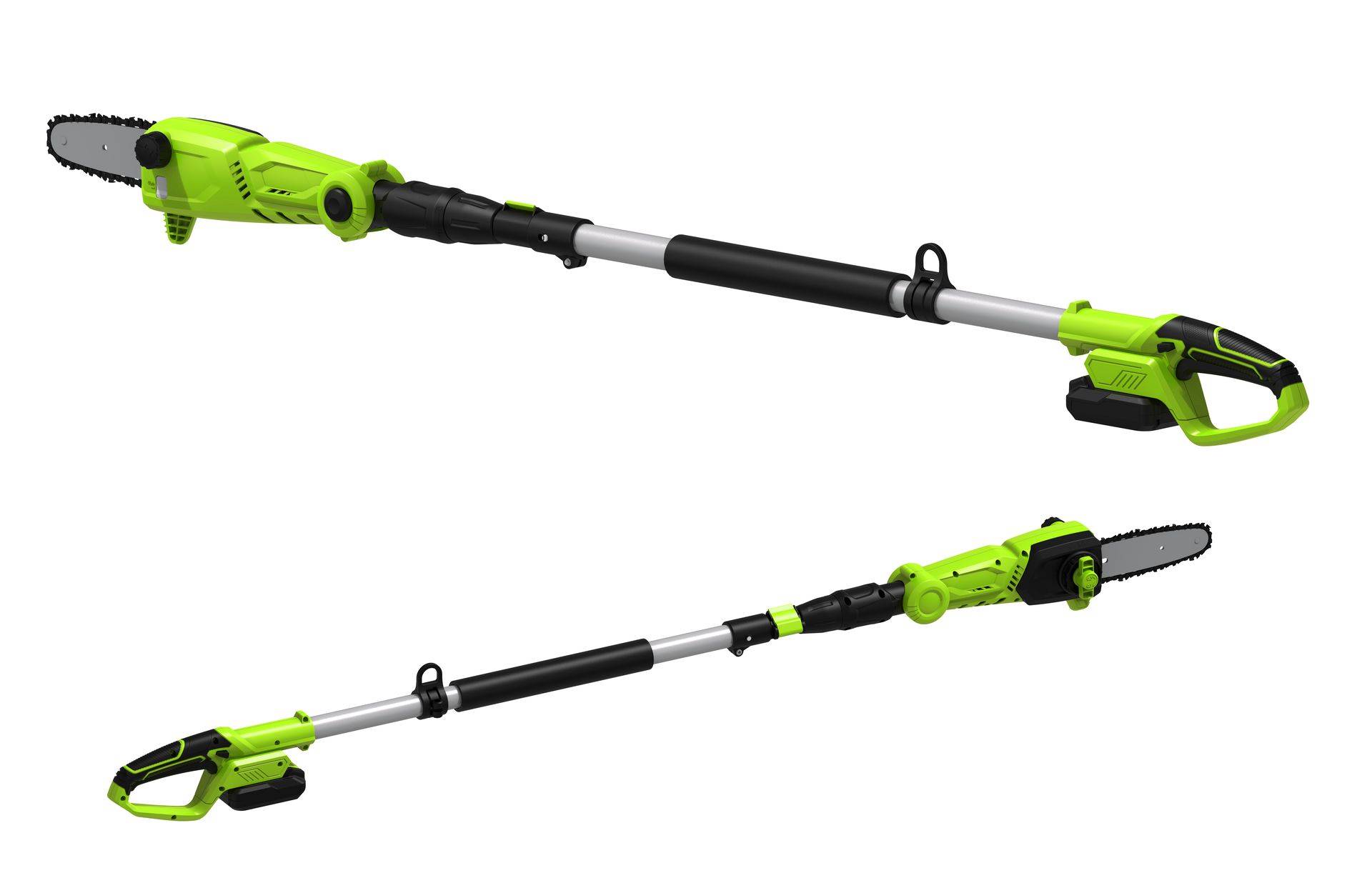 Batteridriven stångsåg 235cm | inkl batteri & laddare 18V/20V - Röjsåg Grön,Silver,Svart Metall