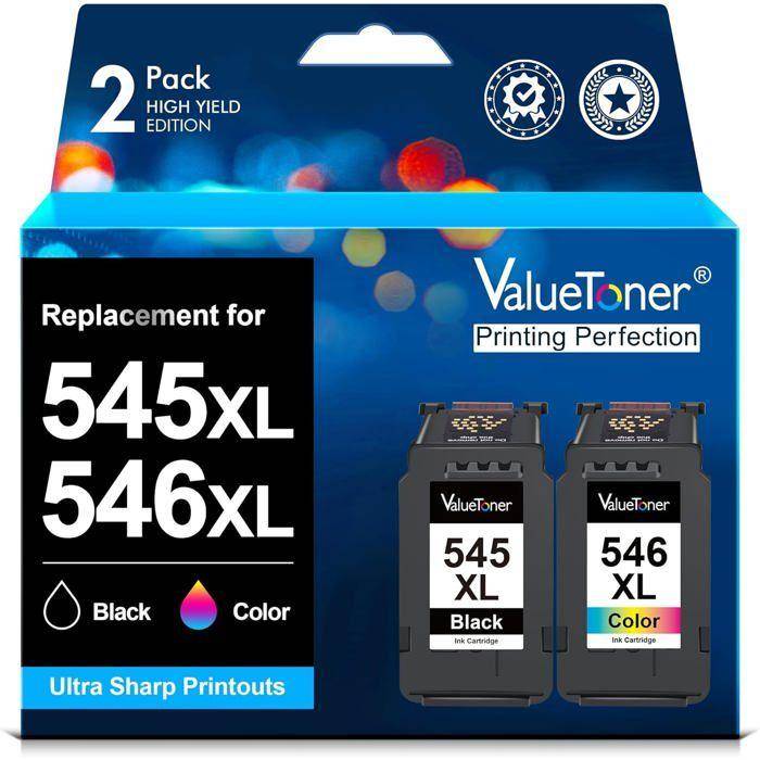 Pg-545Xl Cl-546Xl Cartouche Pour Canon 545 546 Xl Pour Canon 545 Et 546 Xl Pour Pixma Mx495 Mg2550S Tr4550 Ts3150 Mg3050 Mg2450 Mg