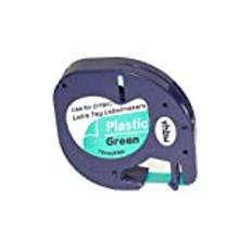 vhbw Etikettskrivare bläckpatron 12 mm för Dymo LetraTag 2000, LT-100H, LT-100T, Plus LT-100H, QX50, XM, XR som 91204.
