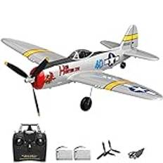 HTLNUZD RC Flygplan P47 RTF - En Nyckel Aerobati Kämpe Med Xpilot Stabiliseringssystem, Blixt Vingspanan EPO Warbird Radio 4 Ch