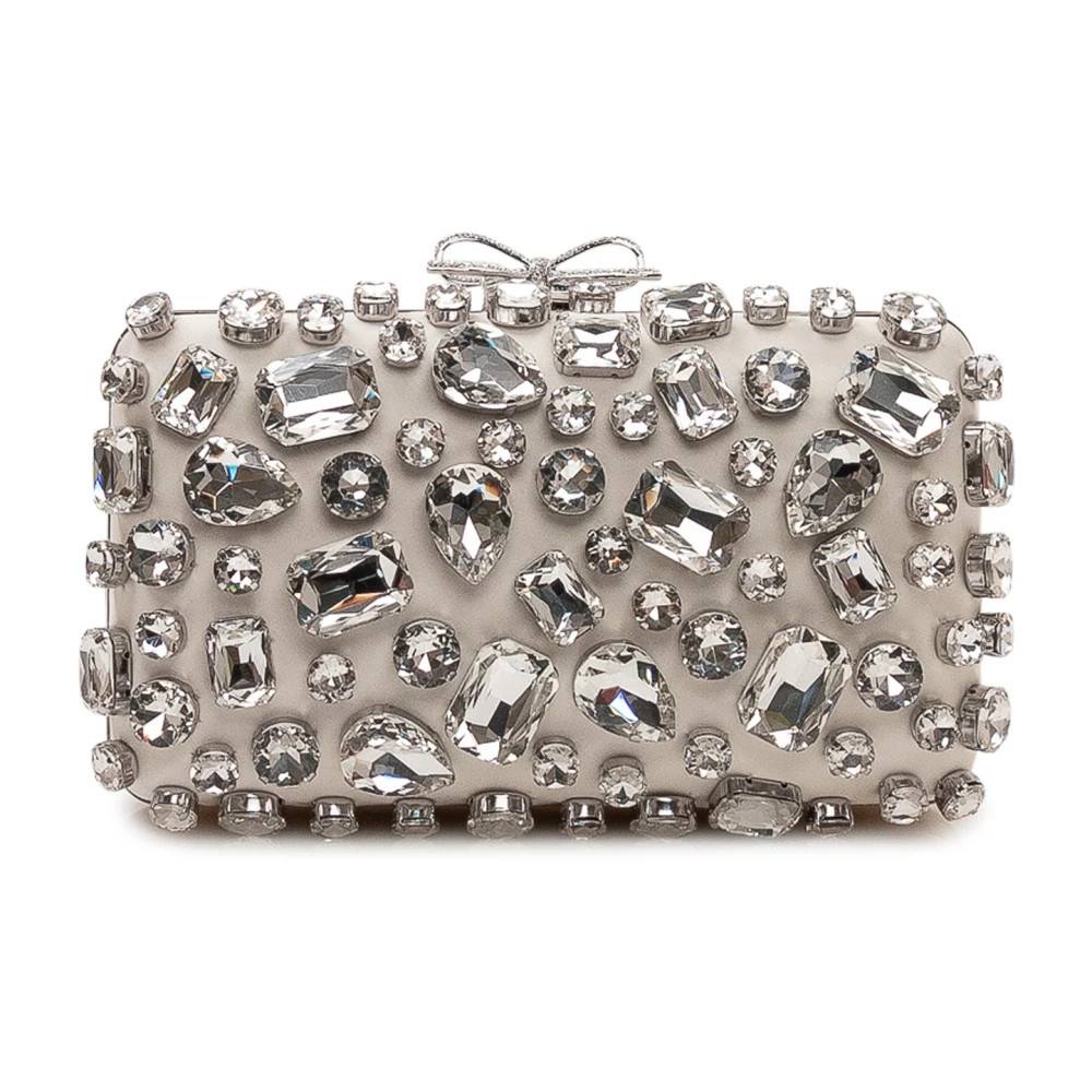 Self Portrait Crystal Clutch Taske - Tasker - Dame - Beige - ONE SIZE - Uld