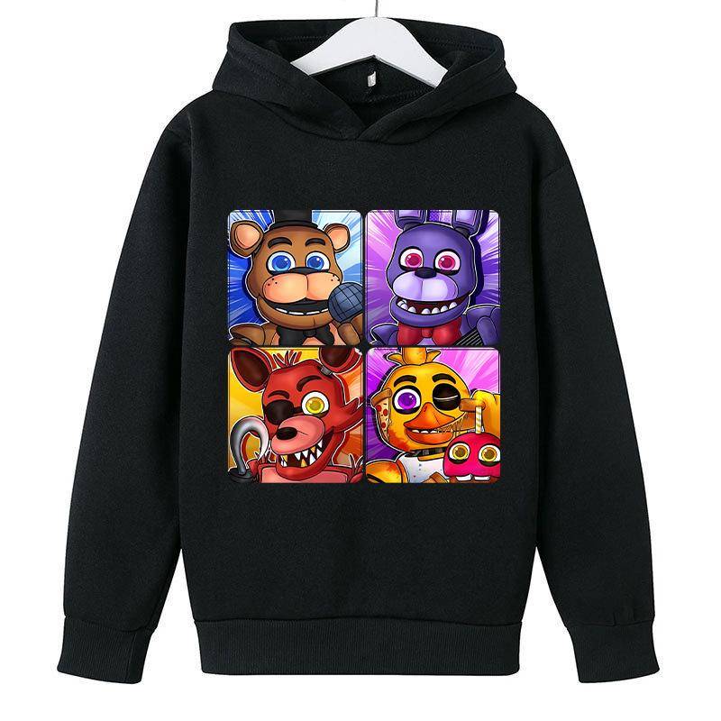 Five Nights At Freddy Huvtröja för Barn FNAF Anime Tecknad Söt Huvtröja Pojkar Flickor Höst Mode Sport Huvtröjor cm gray