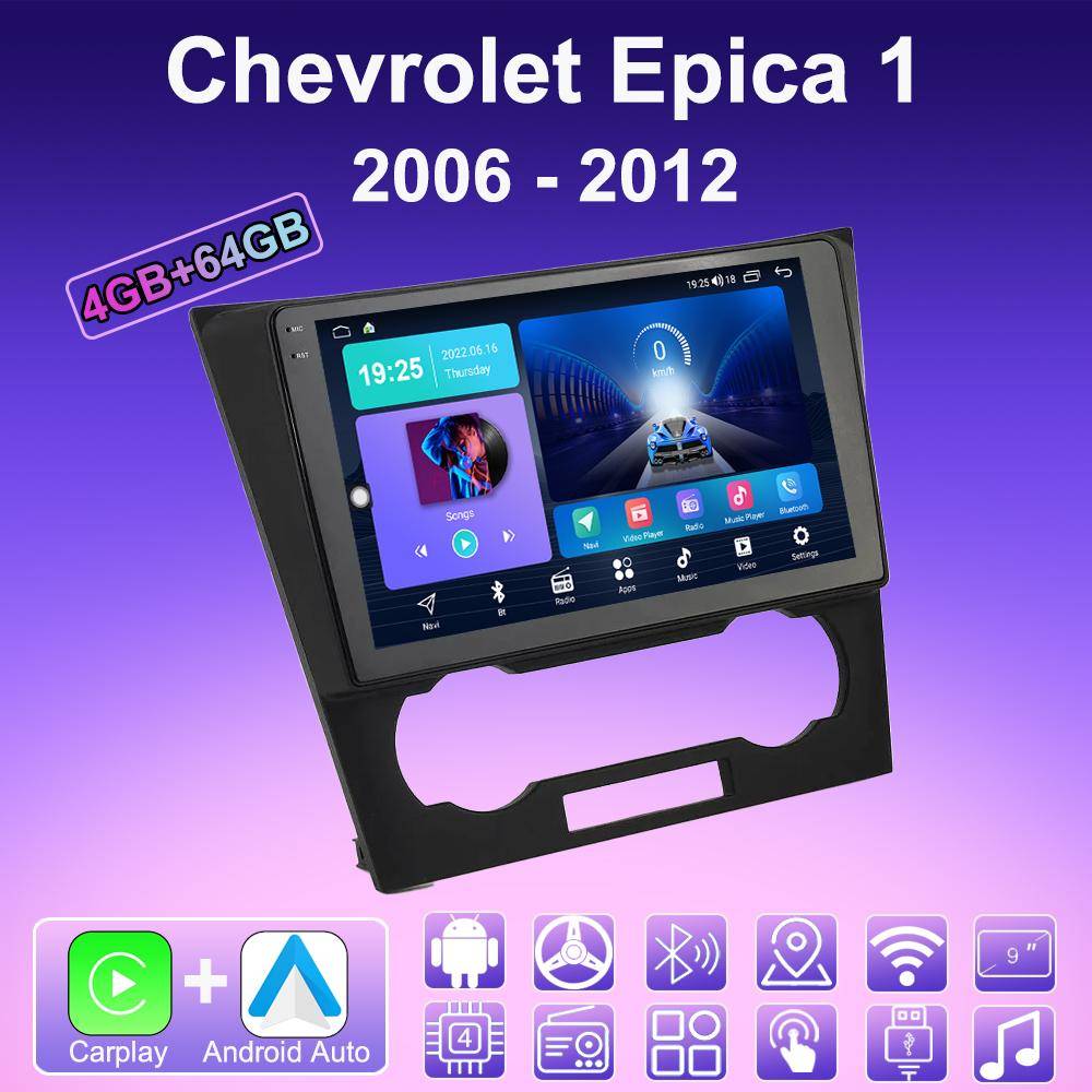 2 DIN Android Carplay Car Radio For Chevrolet Epica 1 2006 - 2012 Multimedia Player Head Unit Stereo GPS Navigation BT WIFI 4+64GB