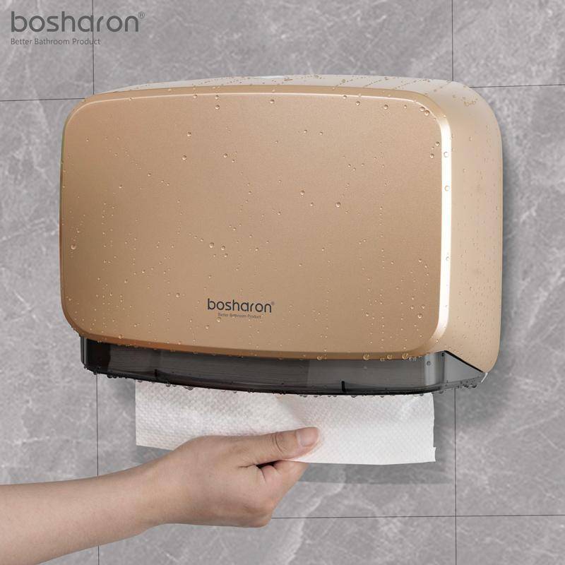 Fabriksväggmonterad Manuell Handpappershanddukshållare Mottagare Z/M Multifold Interfold Papper Sanitetsservett Dispenser svart