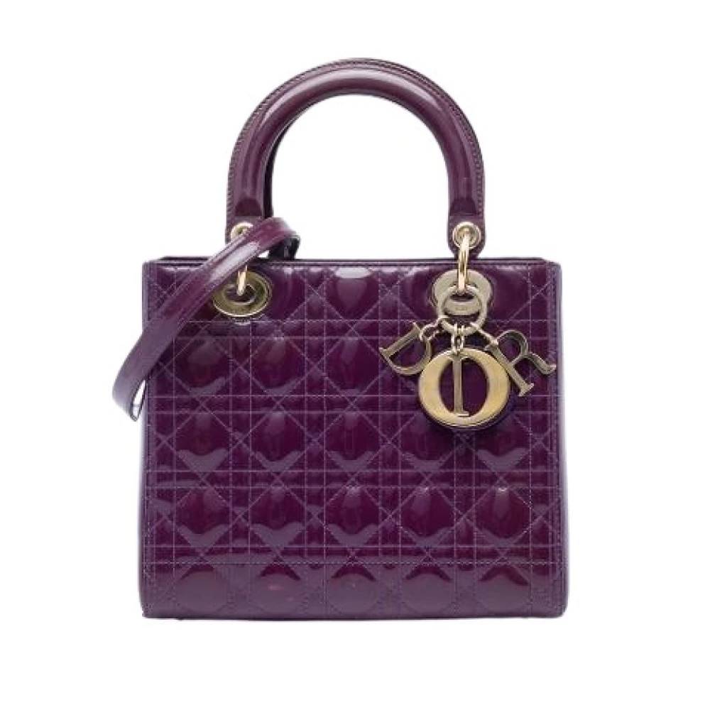 Dior Vintage Pre-owned Lady Dior Håndtaske - Vintage - Dame - Lilla - ONE SIZE - Uld