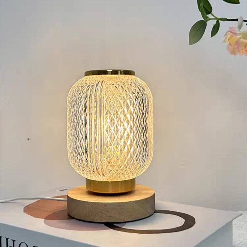 Dimbara Crystal Bordslampa - Stilig Gyllene Dimbara Bordslampa med Lyxig Crystal Design - Batteri