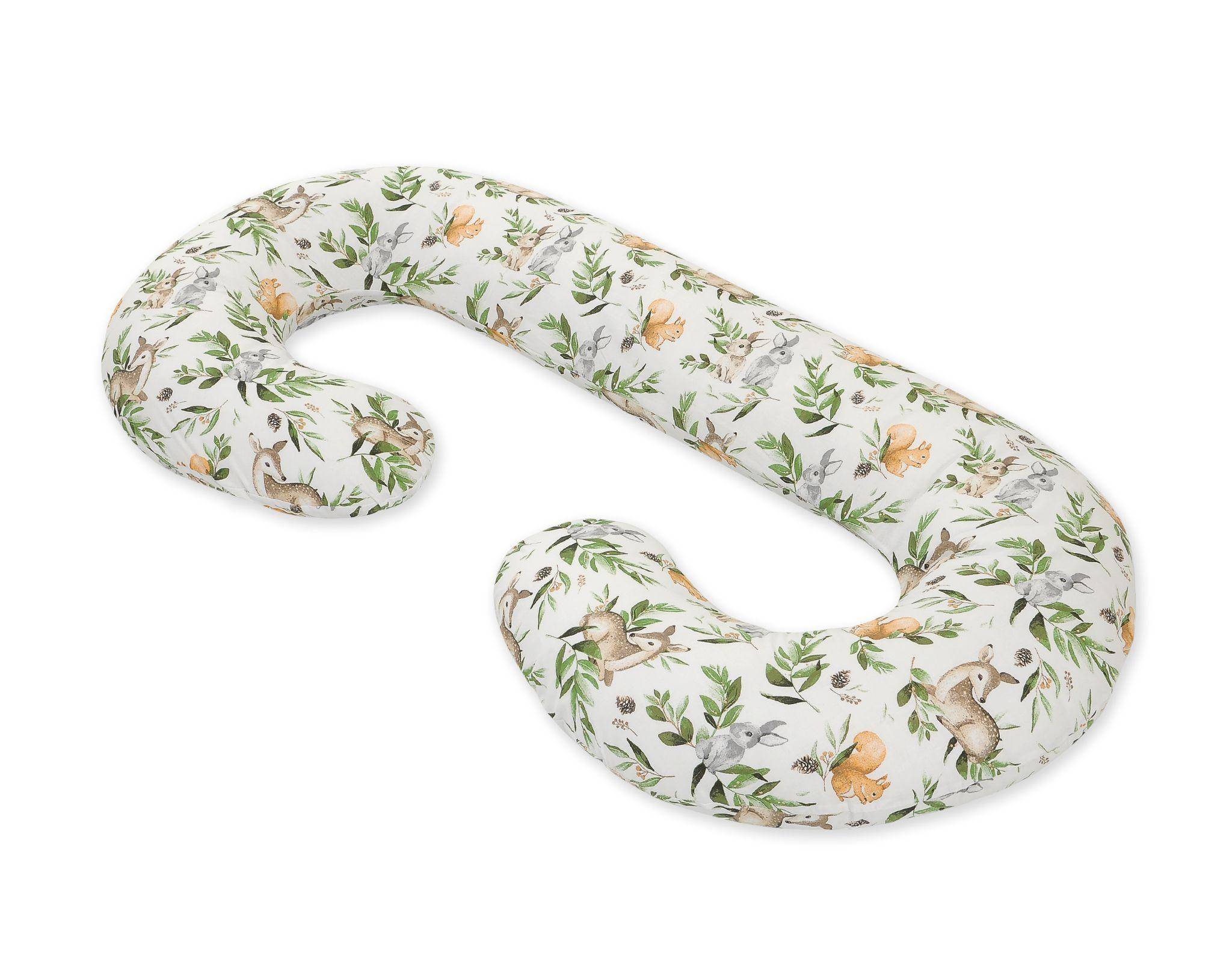 Pregnancy pillow type C removable cover pillow for pregnant women, for feeding - Woodland green