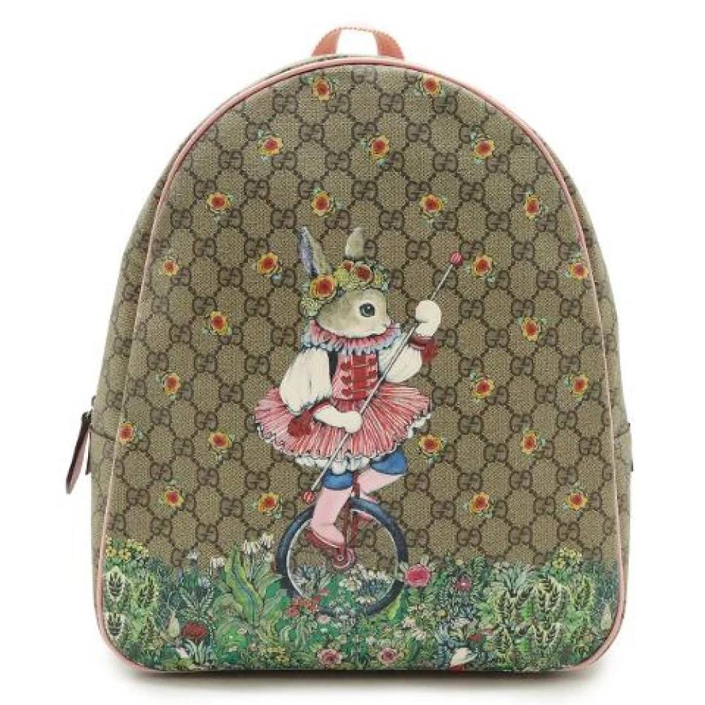 Gucci Vintage - Pre-owned GG Supreme Ryggsäck PVC/Läder Vintage - Dam - ONE Size - Läder
