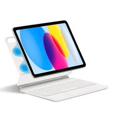 Beskyttelsesetui til iPad med Bluetooth-tastatur Hvid iPad Pro 12.9 2018-2022