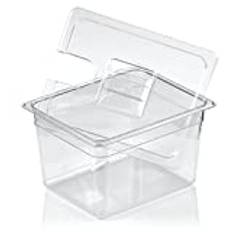 Måltid sous vide Garer vattenbad upp till 12 liter | inkl. matchande lock | GN behållare 1/2, sousvidegarer, sous vide-behållare med lock, sousvidebassäng, gastrobehållare, sousvidegarer set