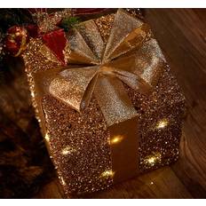 Trevor paket LED juldekoration champagne - Beige (L: 25 x B: 25 x H: 30 cm)