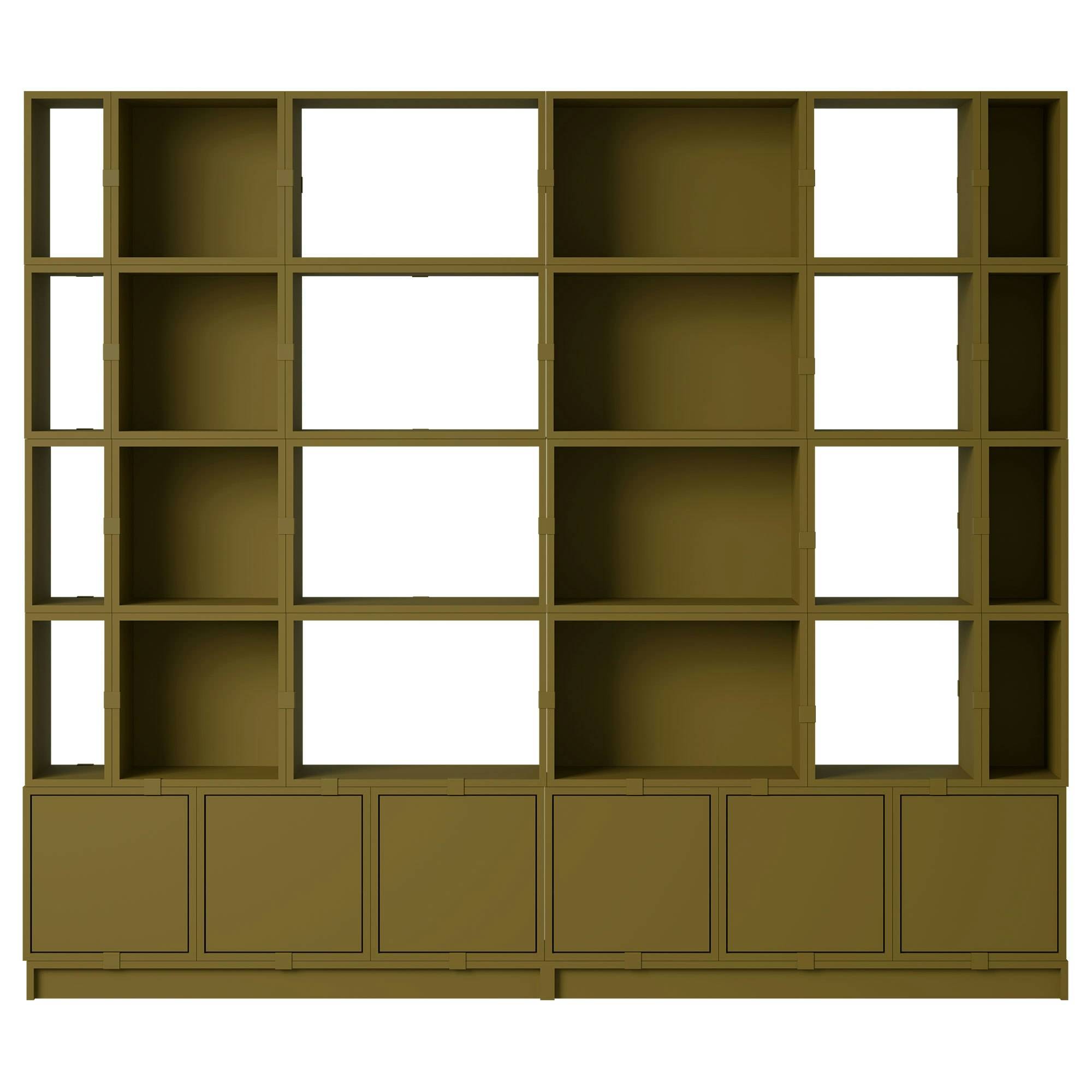Muuto Stacked Configuration 1 Boghylde Mørkegrøn - Bogreoler Pu Lakeret Mdf Brown Green - STOFSC101.