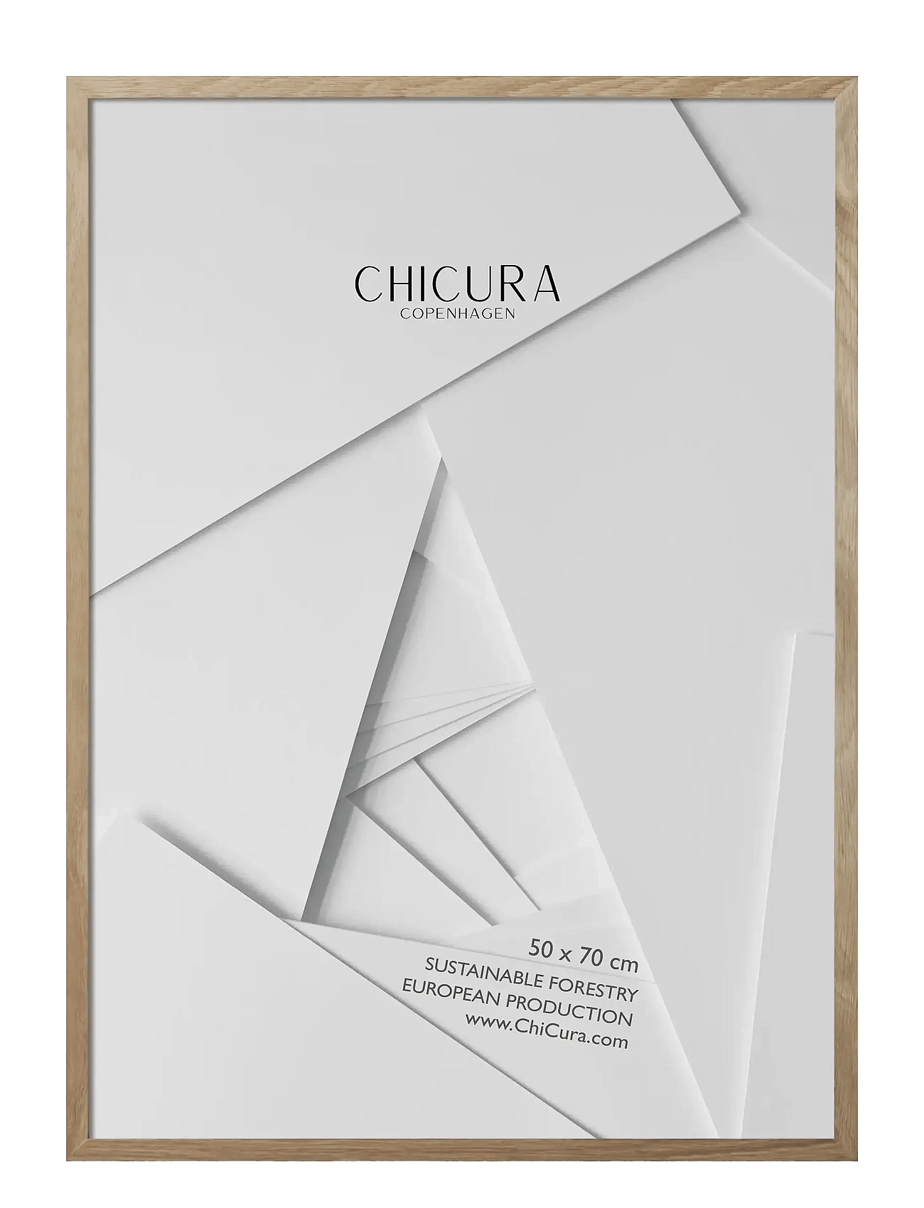 ChiCura Wooden Frame - Oak - Anti-Reflective Acrylic - Beige - 50X 70CM
