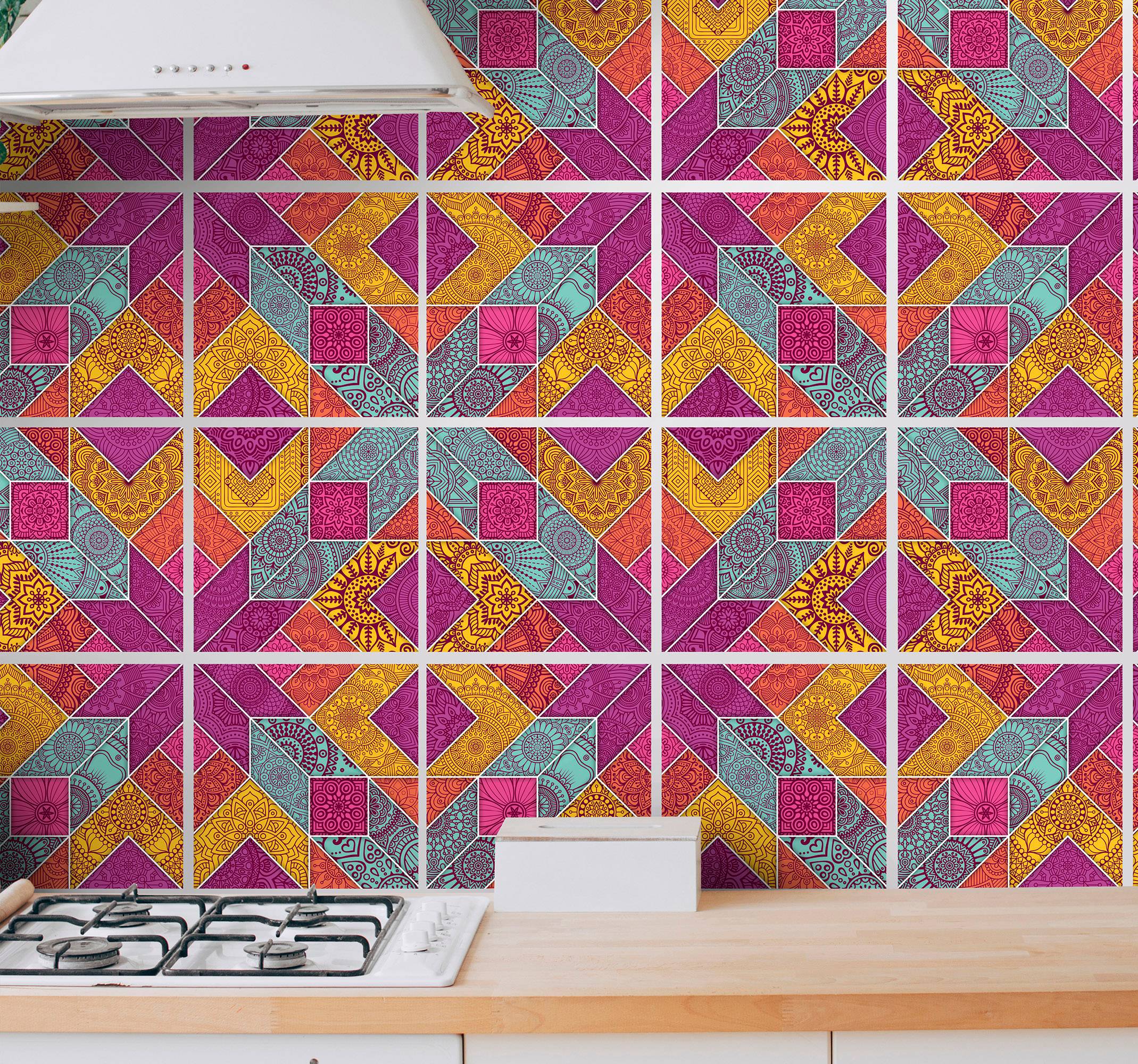 Paisley mosaik kakel överföring dekal