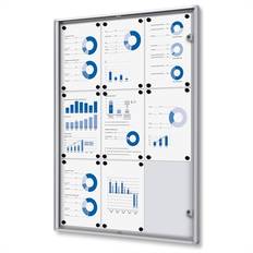 Economy indendørs whiteboard opslagsskab - 9xA4