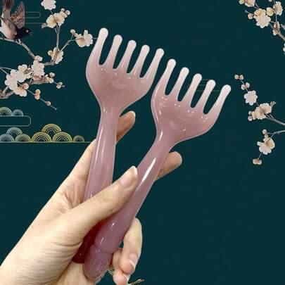 1 st hårbottenmassageapparat, Gua Sha-ryggmassageapparat, huvudskrapa bärbar handhållen SPA-huvudmassageapparat för djup avslappning, skolmaterial, Gu - Multifärgad