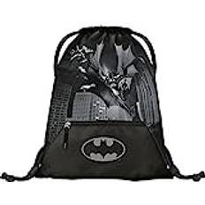 Baagl gymväska för pojkar, vattentät skoväska för barn, skola och dagis gympapåse, sportväska (Batman Dark City)