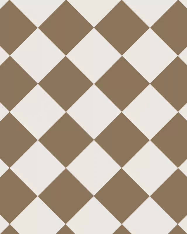 Klinker - Schackrutigt 15 x 15 cm kaffebrun/vit