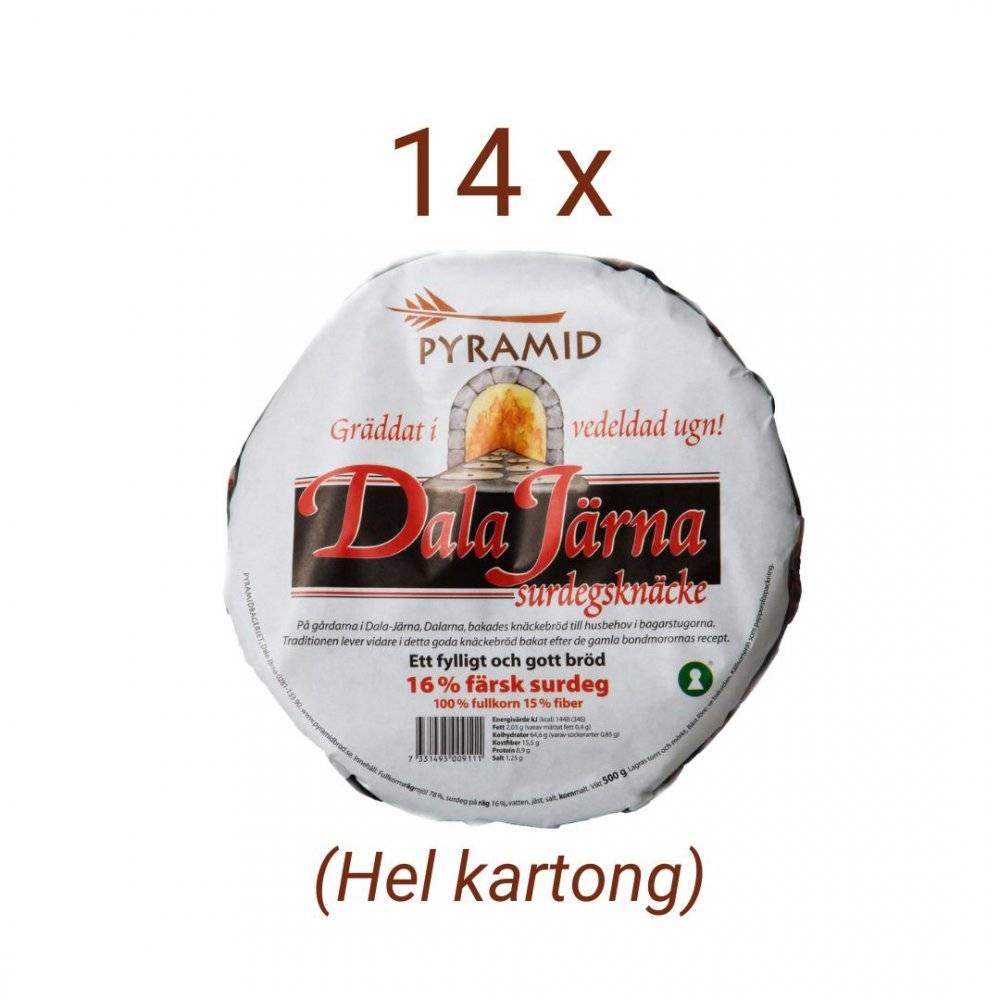 Hel krt Dala Järna Surdegsknäcke 500 g från Pyramidbageriet