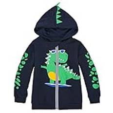 MIXIDON barn hooded pojkar pullover dinosaur dragkedja sweatshirt huvudbonad jacka mönster 2 3 år