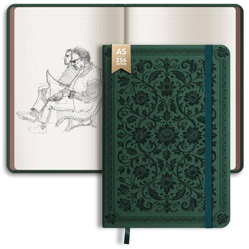 BIROYAL Anteckningsbok A5 Dotted, 256 sidor Bullet Journal, 120 gsm papper