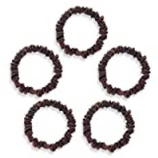 Townssilk Silk Skinnie Scrunchies 100 % rent 22 momme mullbärssilke hårband för kvinnor hårband vänliga lyxiga elastiska hårband set 5 st brun