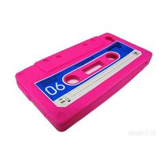 iPhone 4 / 4S Retro Cover. Silikone kassetteb�nd. Hot pink.