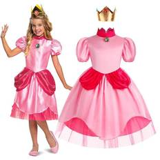 Børn piger Super Mario Brothers Peach kostume til børn piger prinsessekjole med krone Halloween fest outfits hg