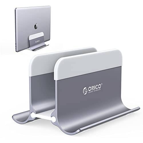 ORICO Vertikalt laptopstativ, vertikalt stativ för bärbar dator, justerbart stativ, vertikalt stativ för bärbar dator i aluminium, för MacBook/Surface/Dell/gaming bärbar dator