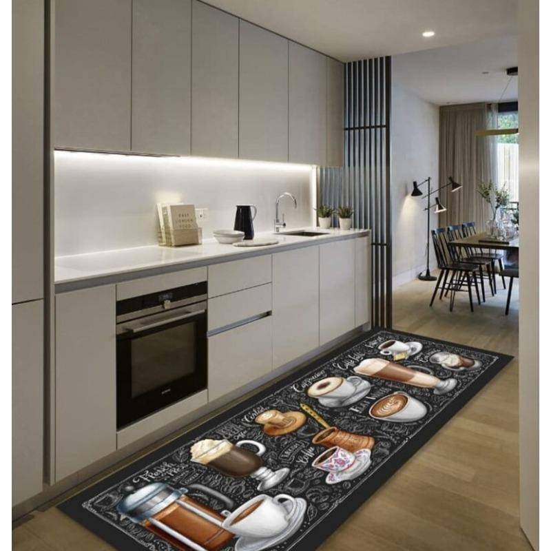 But First Coffee Rug Minimalist Black Doormat with White Mug & Heart Sketch A Must-Have Declaration Mat for Every Coffee Lover 40X60CM